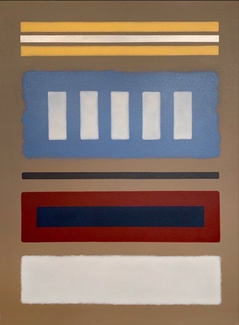 Fences, White on Blue - vertical display