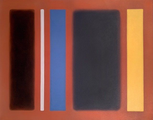 Fences, White on Blue - vertical display