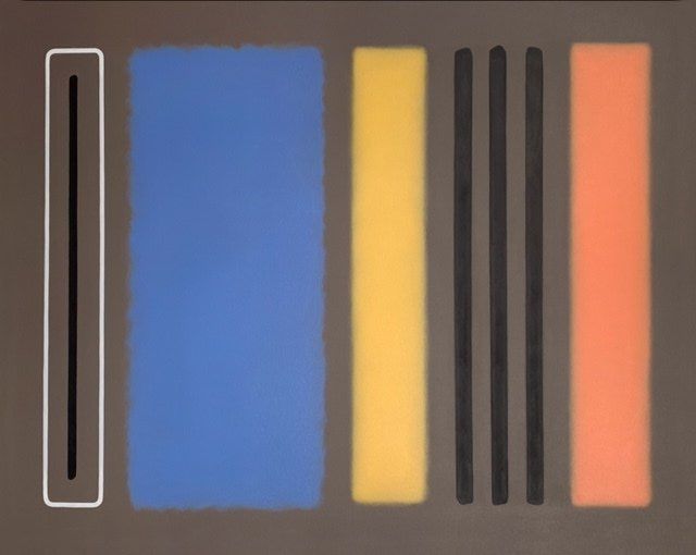 Fences, Yellow, Blue and Salmon - 37.5