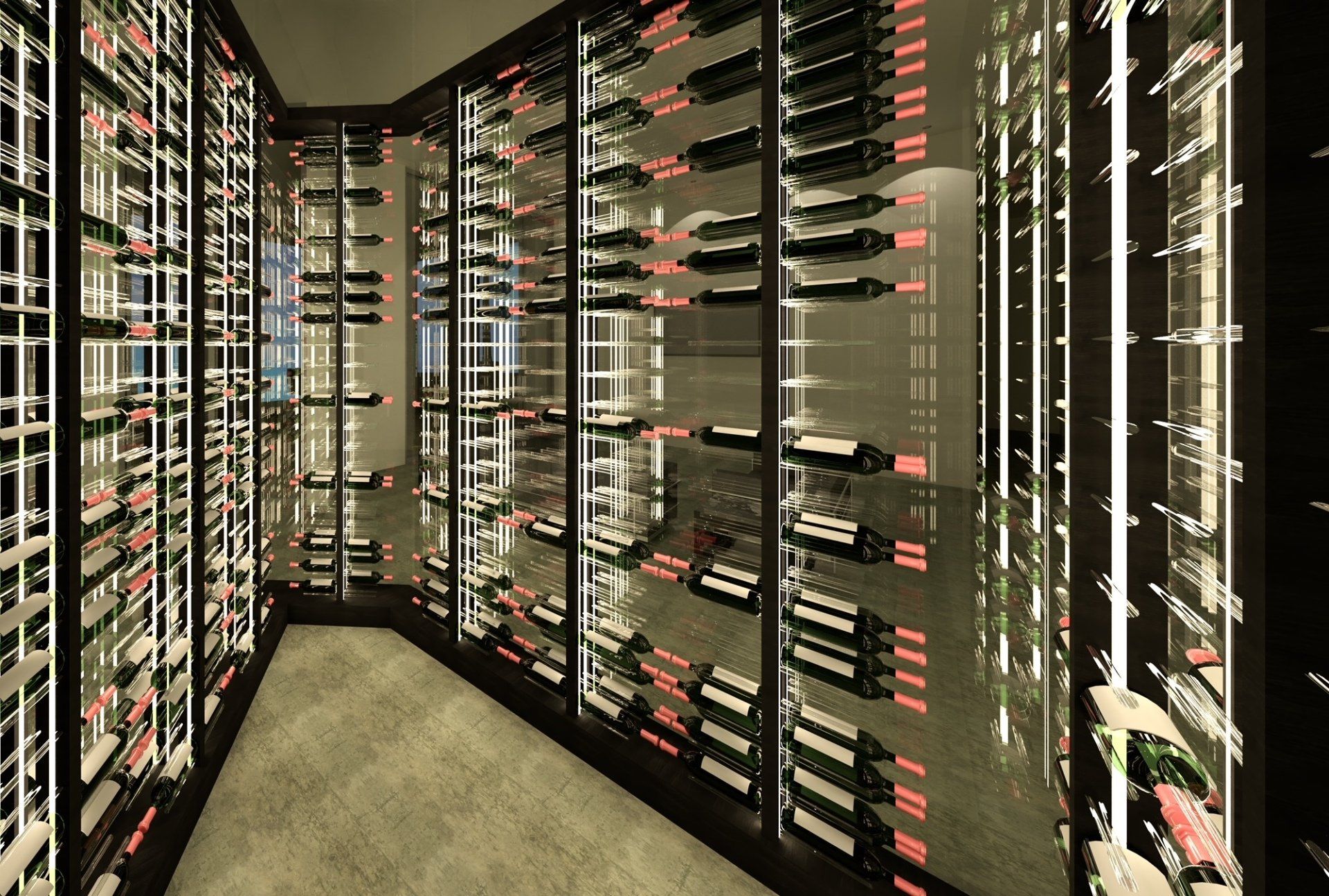 A large wine cellar filled with lots of bottles of wine.