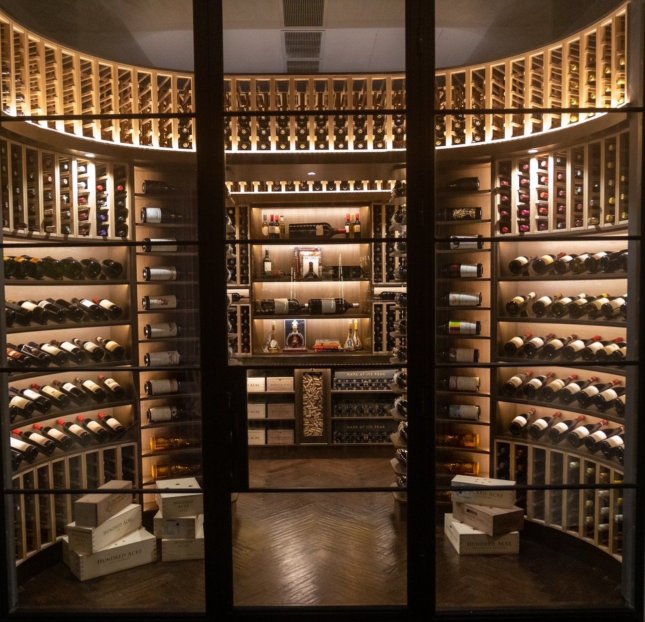 A wine cellar filled with lots of wine bottles