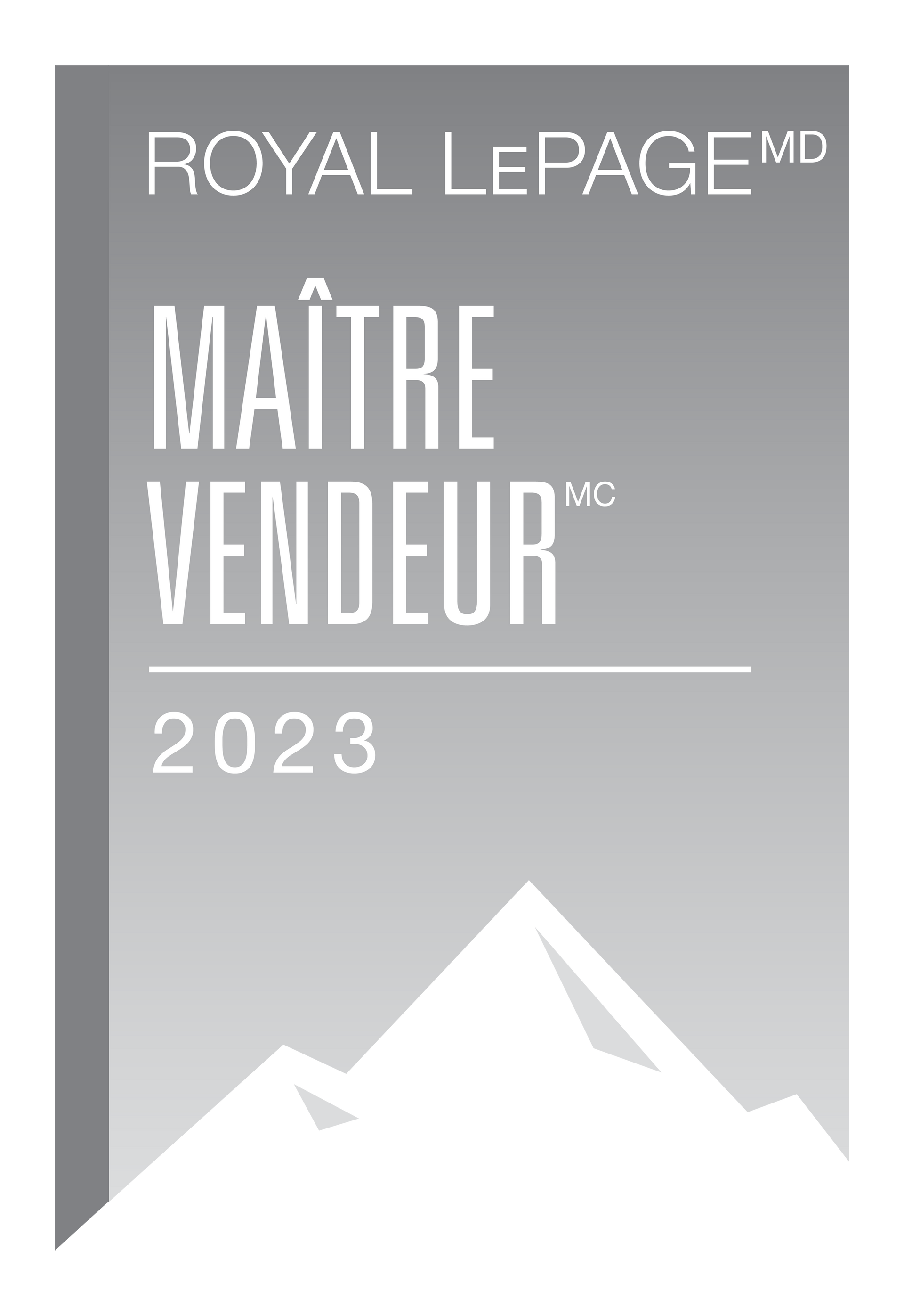 Un logo pour une entreprise appelée Royal Lepage avec une montagne en arrière-plan.