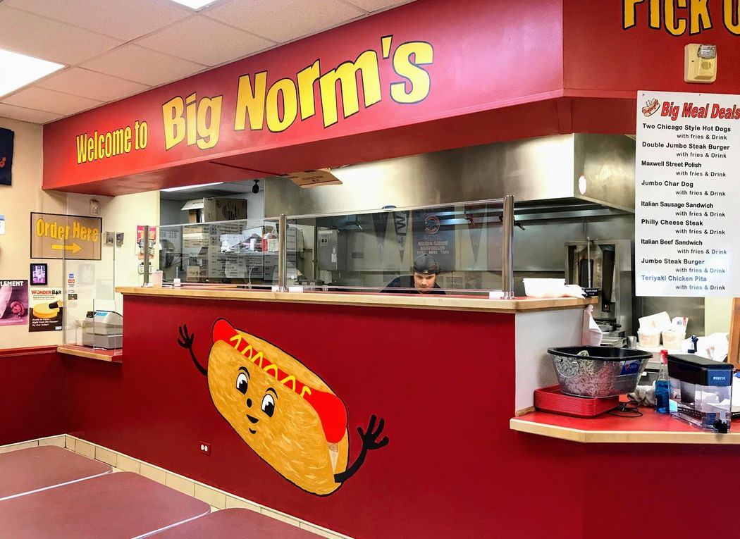 Big Norm's Hot Dogs Counter
