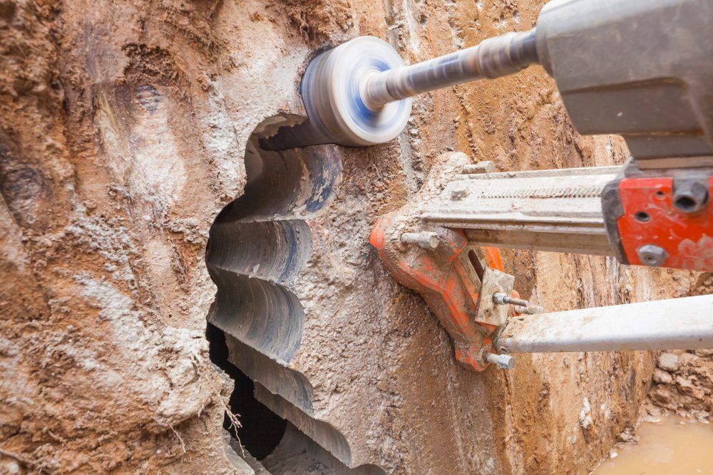 Drilling A Hole In A Concrete Wall — Concrete Cutters In Taree, NSW