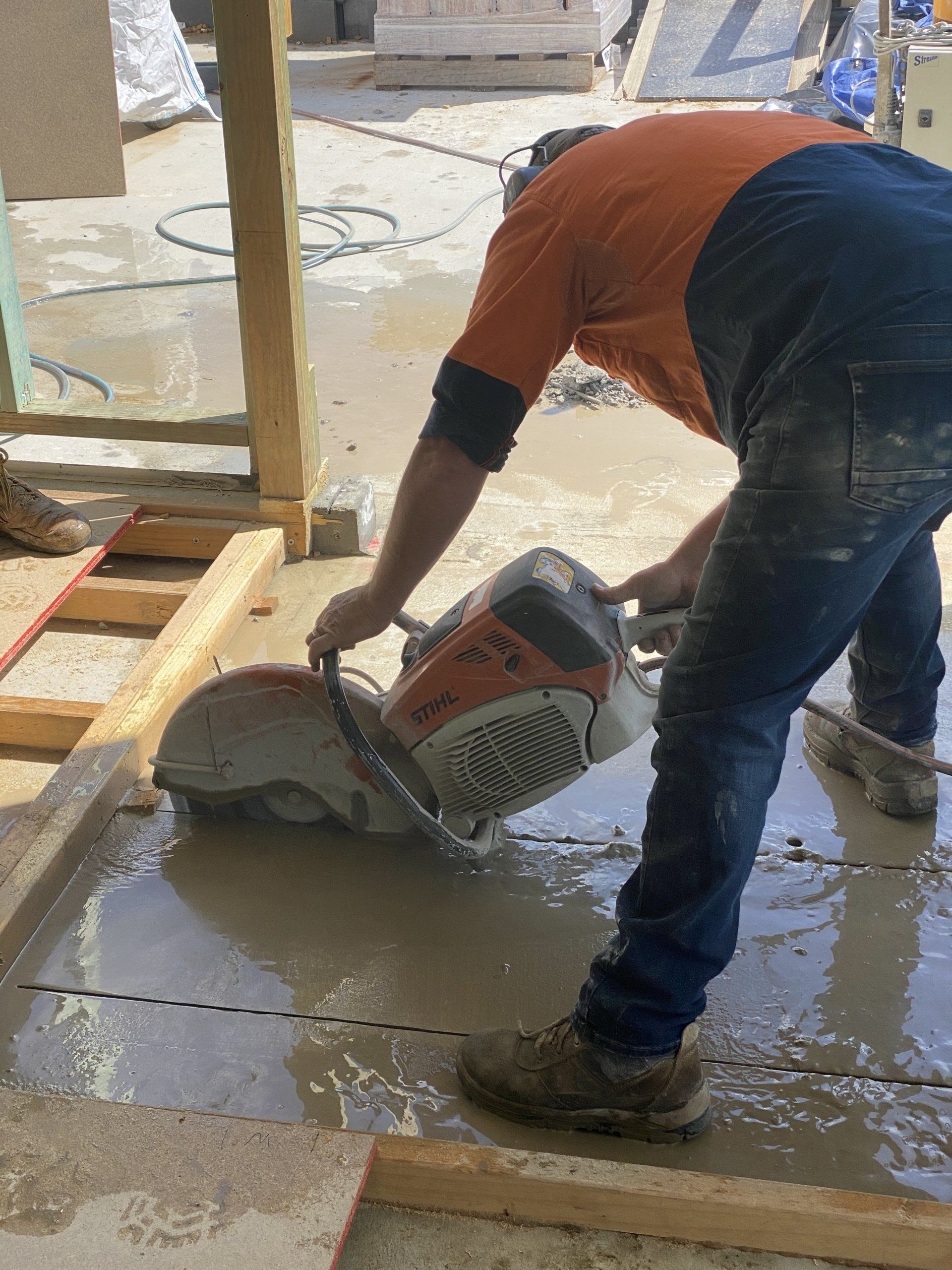 Concrete Cutting With Saw — Concrete Cutters In Port Macquarie, NSW