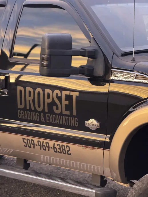 Black and tan truck door with