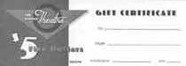 a black and white photo of a gift certificate .