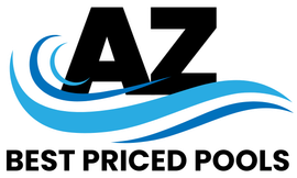 Logo for AZ Best Priced Pools: Black
