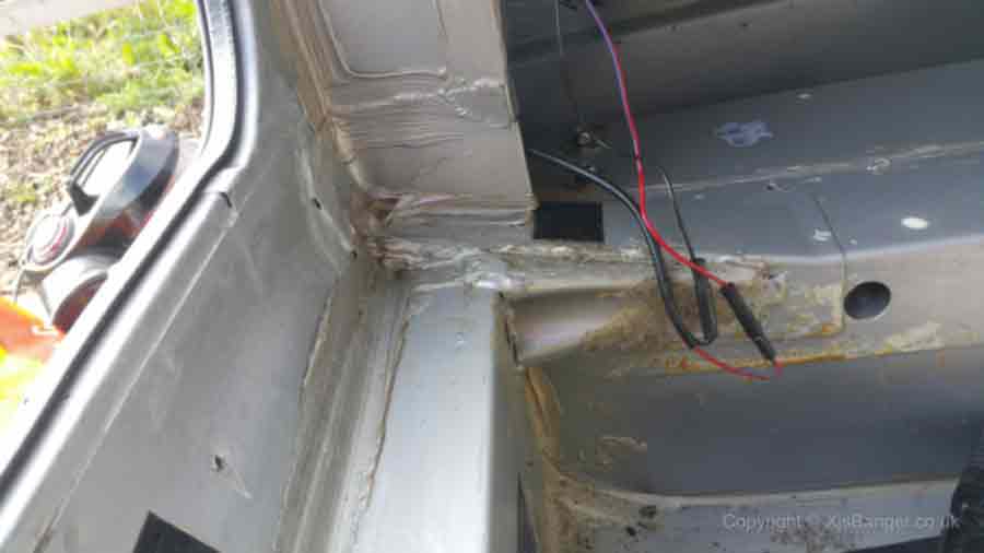 Jaguar XJS rear boot corner