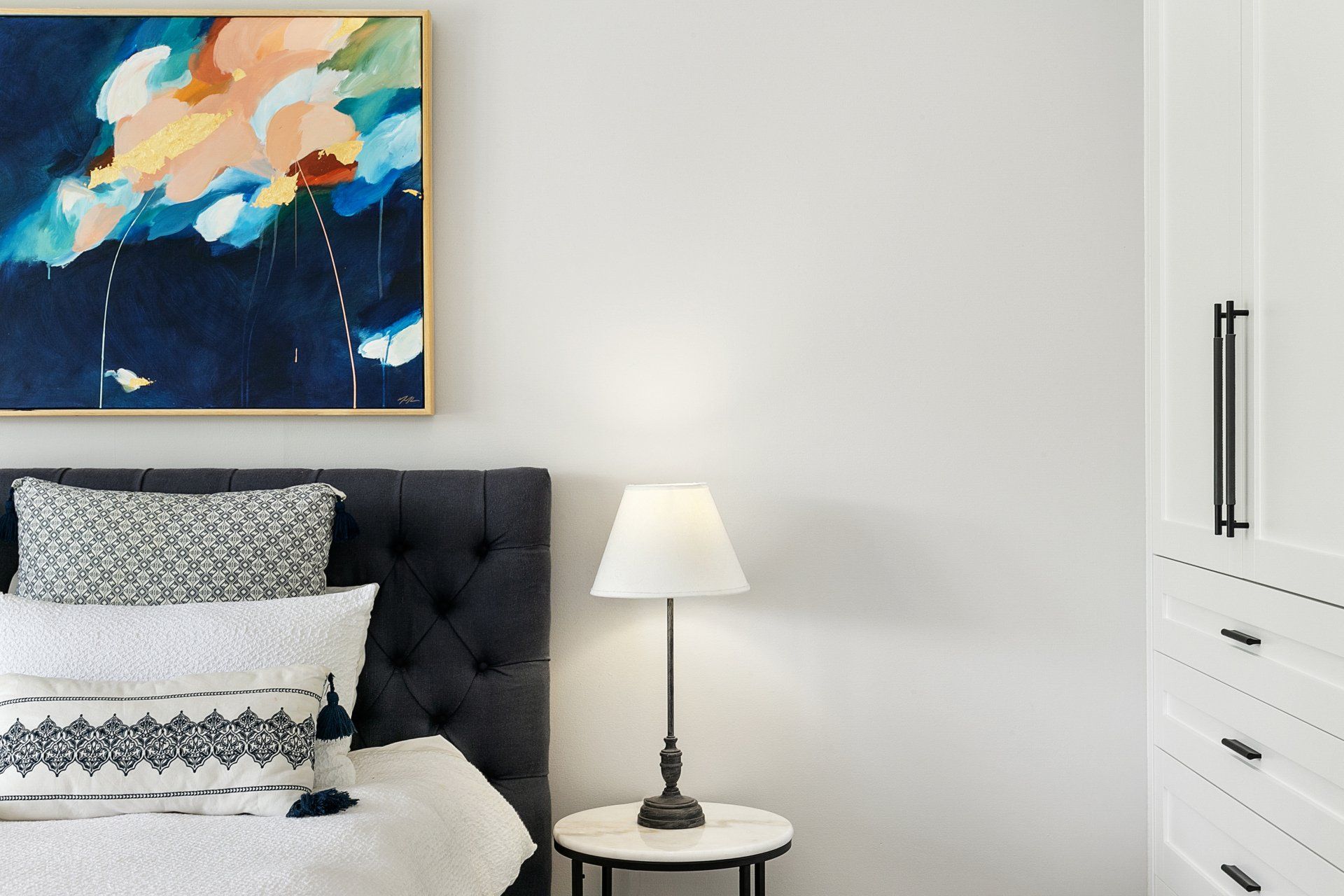 Ann Street project bedside table with lamp