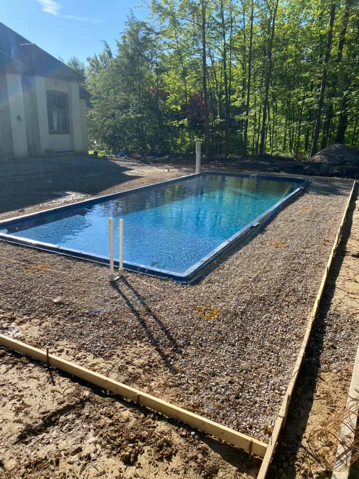 Pool Construction Site With Gravel For Concrete Pad - Delaware, OH - Outdoor Living Pools & Patio