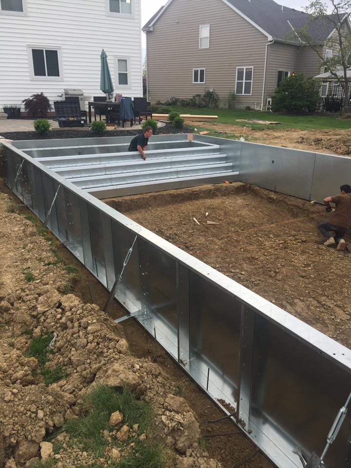 Residential Swimming Pool Under Construction - Delaware, OH - Outdoor Living Pools & Patio
