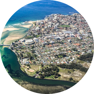 Aerial View of a Podiatrist's Territory in Central Coast