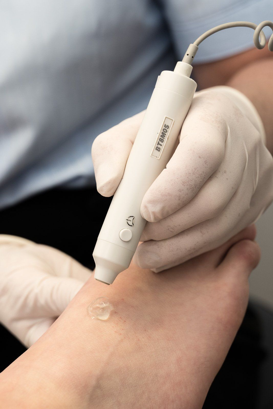 Doctor scanning a foot