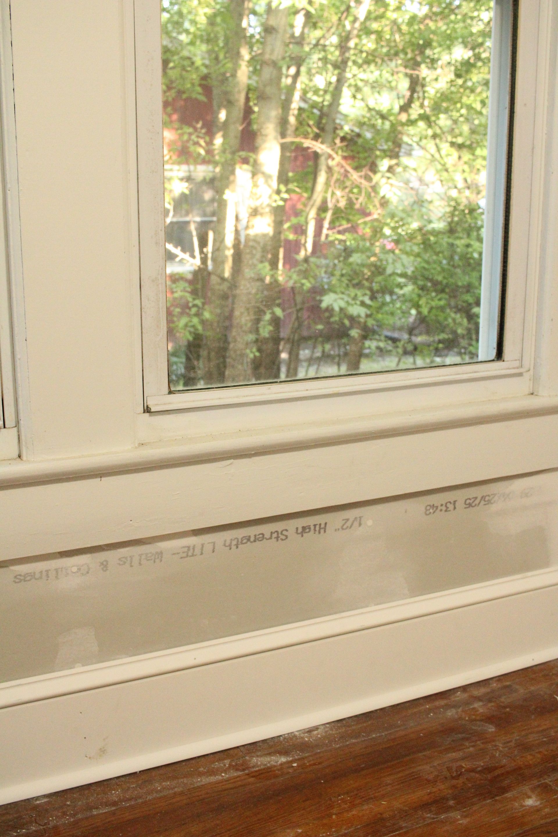 Drywall Underneath Window & New Baseboard