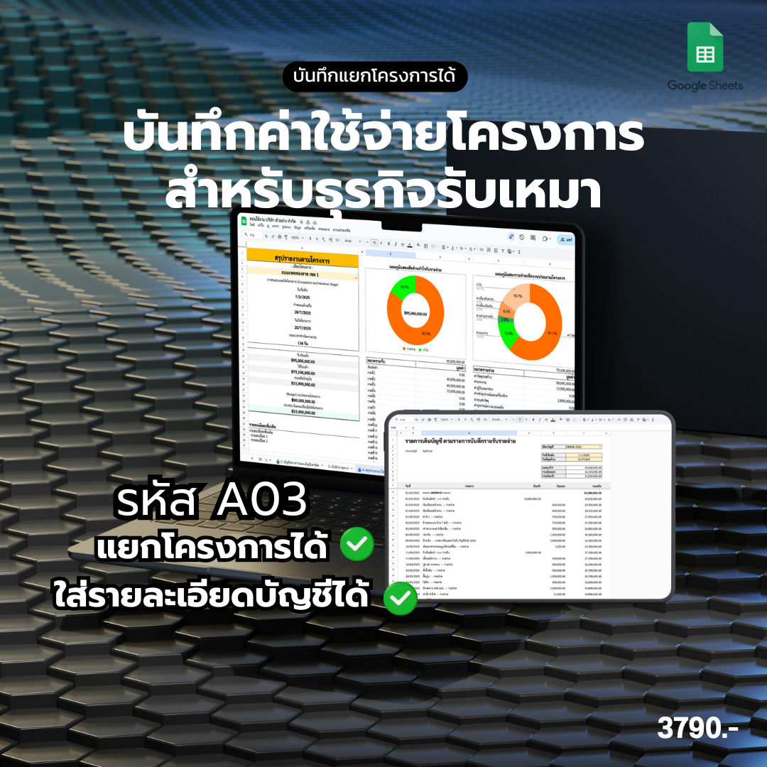 รายรับรายจ่าย ธุรกิจรับเหมา