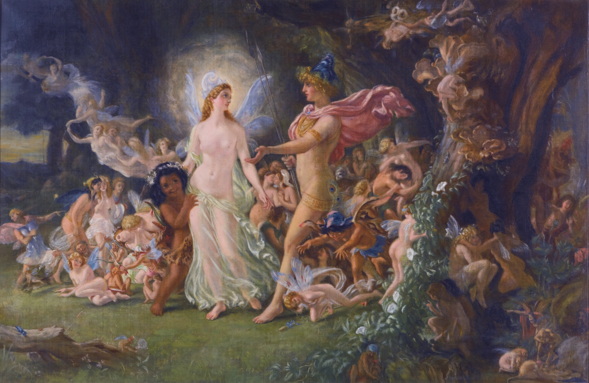 La discusión de Oberon y Titania, pintura de Joseph Noel Paton de1849