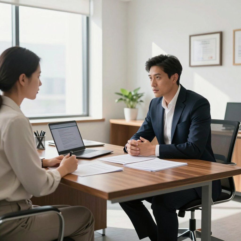 Lawyer conversation with client