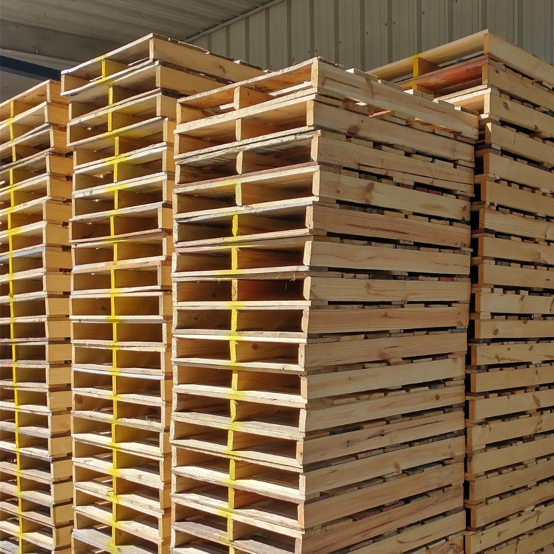 View of new custom pallet stack