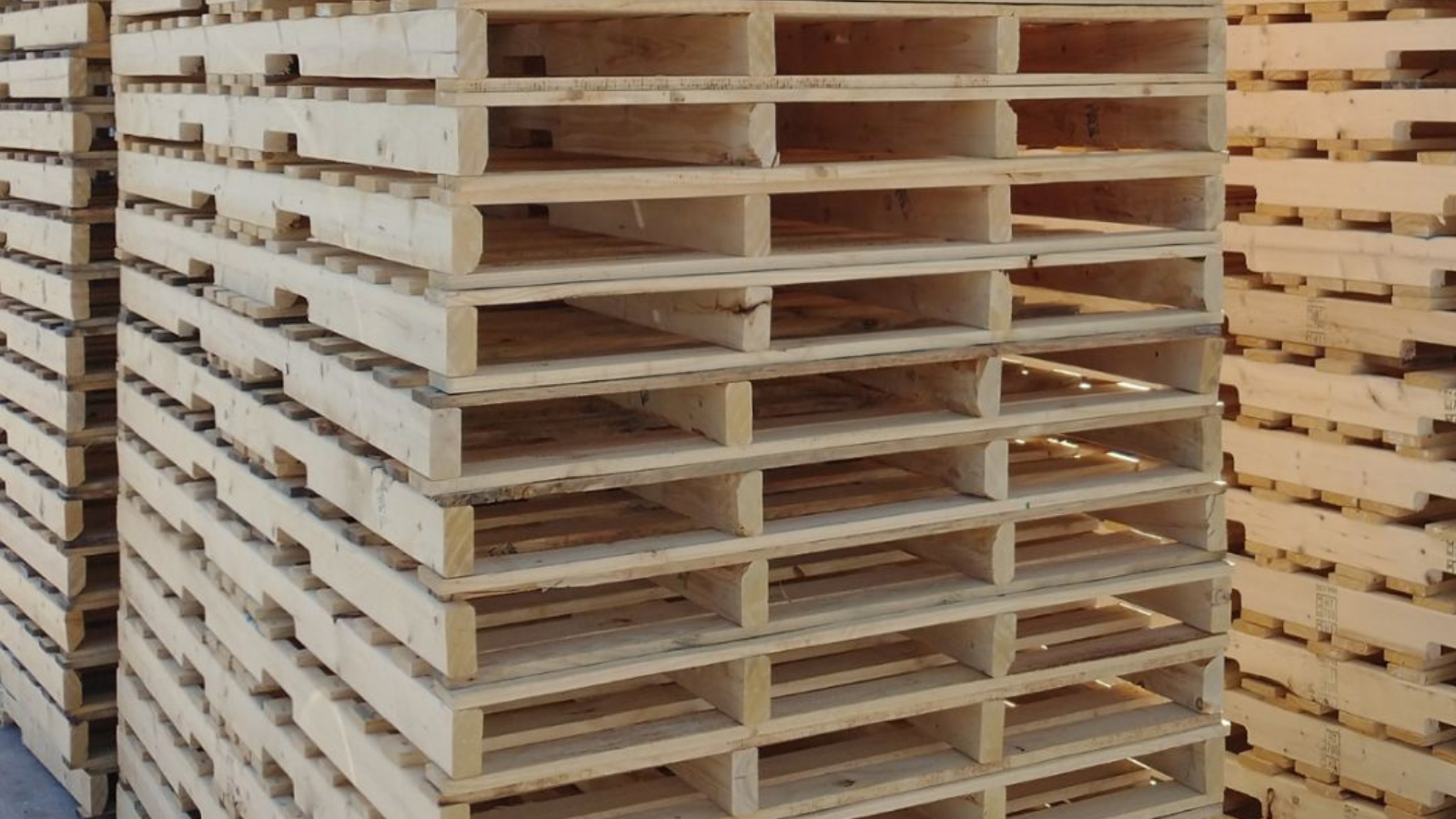 View of New Wood Pallets
