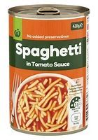 spaghetti in rich tomato sauce