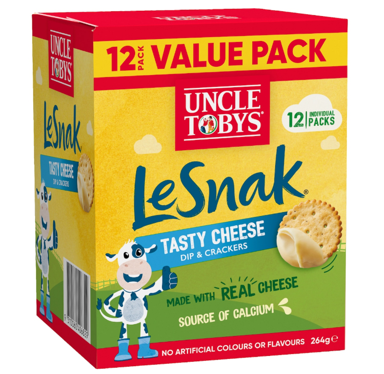 uncle Tobys Lesnak tasty cheese dip & crackers