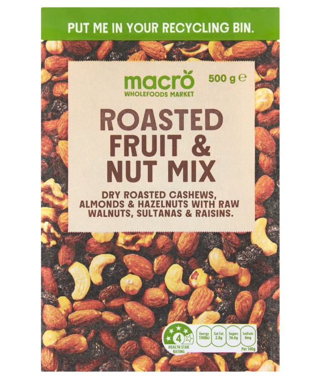Roasted fruit $ nut mix 500g