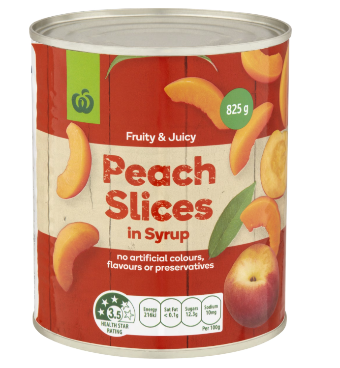 SWEET VALLEY Peach Slices In Syrup 825g 0.825 kg ($2.90 per 1 kg)