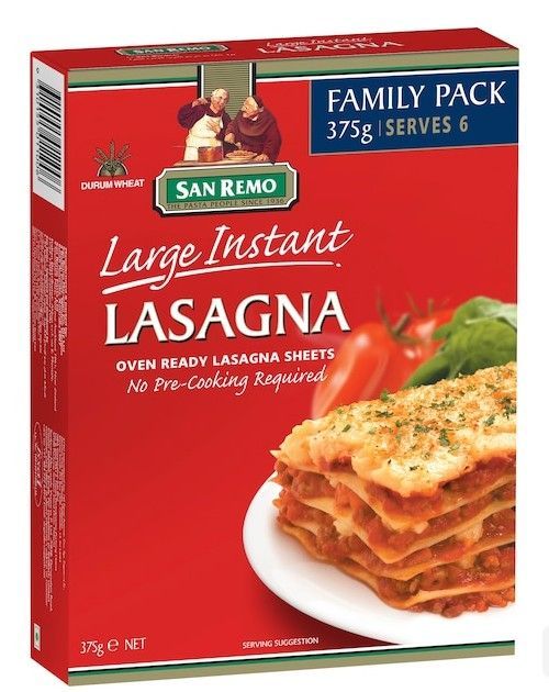 Large instant lasagna