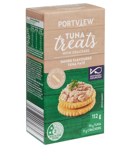 PORTVIEW Smoke Flavoured Tuna Pate Treats with Crackers 112g