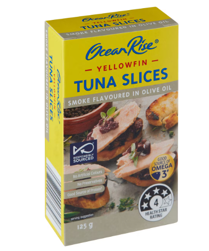 OCEAN RISE Yellowfin Tuna Slices Smoke Flavoured In Olive Oil 125g