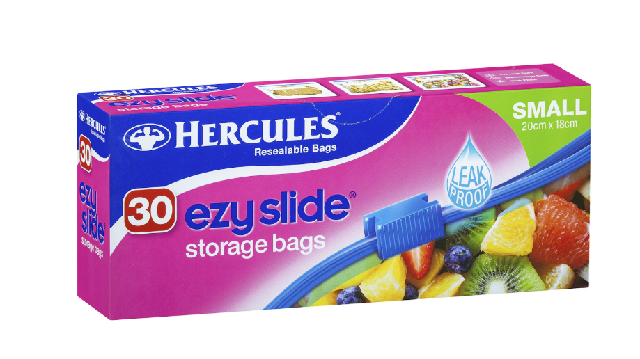 Purchased product ezyslide resealable storage bags