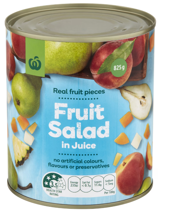 SWEET VALLEY Fruit Salad in Syrup 825g 0.825 kg ($3.50 per 1 kg)