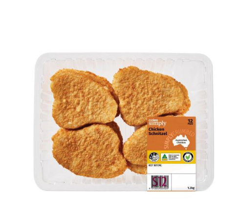 Coles Simply RSPCA Chicken Schnitzel Plain Crumb | 1.2Kg