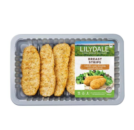 Lilydale Free Range Chicken Breast Strips Crumbed | 400g