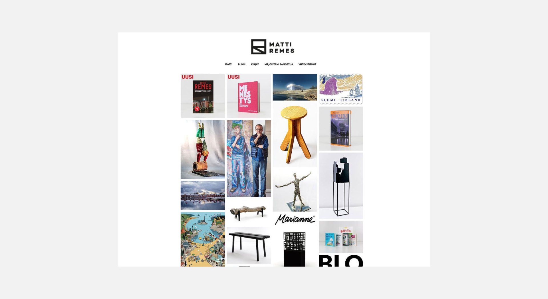 Aini Design kotisivujen suunnittelu ja toteutus käyttöliittymän suunnittelu