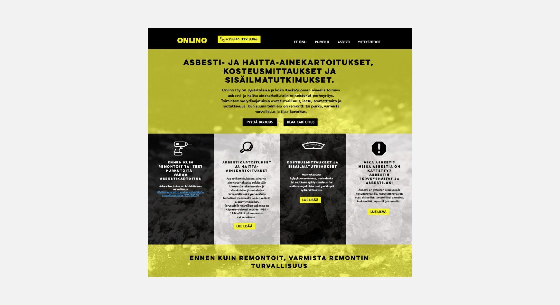 Aini Design Oy kotisivujen suunnittelu ja tekninen toteutus käyttöliittymän suunnittelu