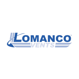 A blue and white logo for lomanco events