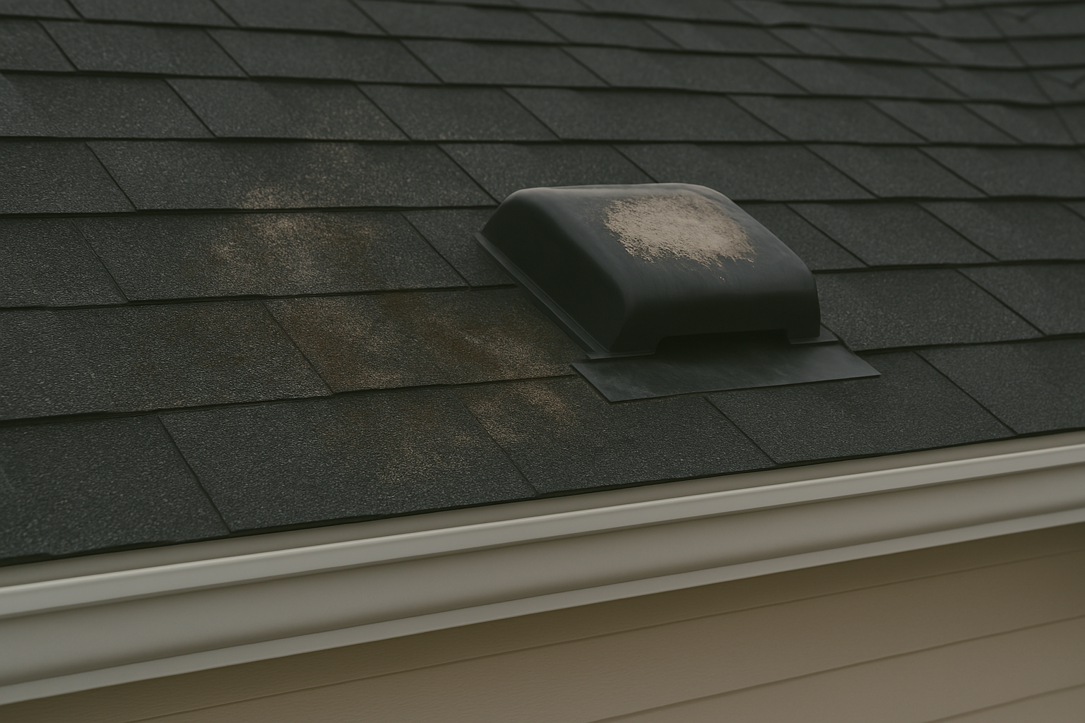 A close up of a roof with a vent on it