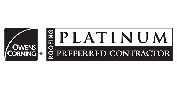 The logo for owens corning is a platinum preferred contractor