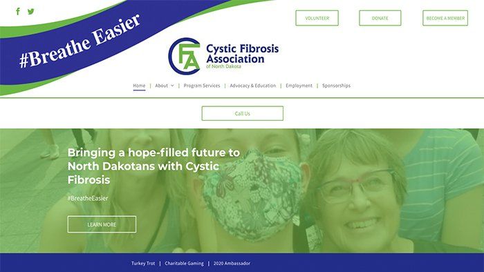 Cystic Fibrosis Association of ND Website home page