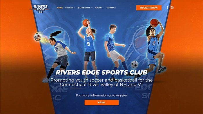 Rivers Edge Sports Club Website home page