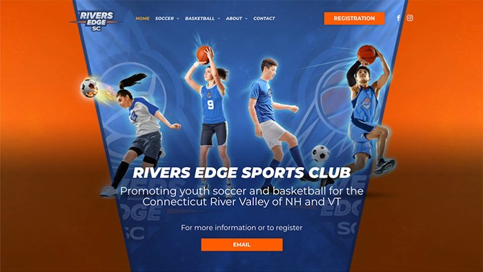 Rivers Edge Sports Club Website home page