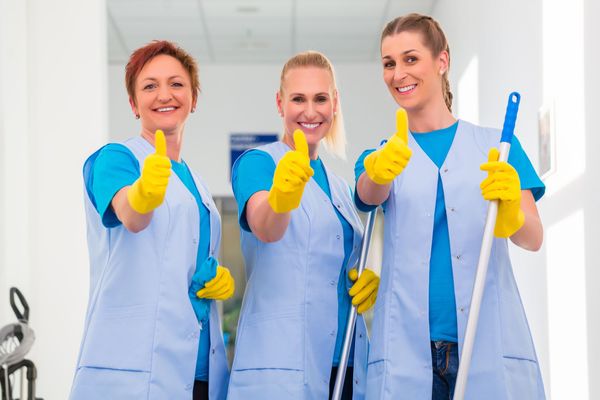 Cleaning Ladies Working in Team — Billerica, MA — Blush Cleaning Service LLC