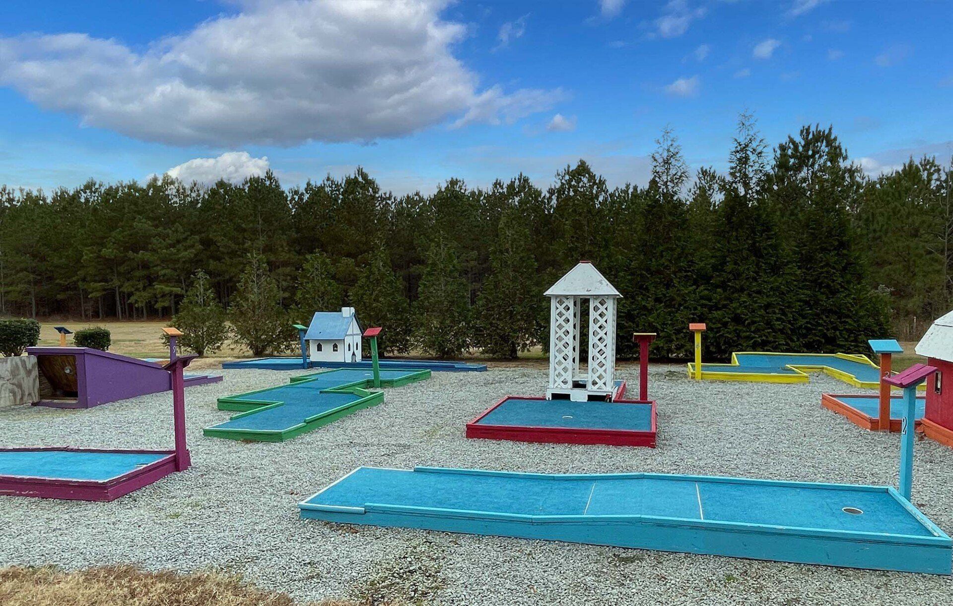 miniature golf at the rv resort at carolina crossroads, roanoke rapids, nc