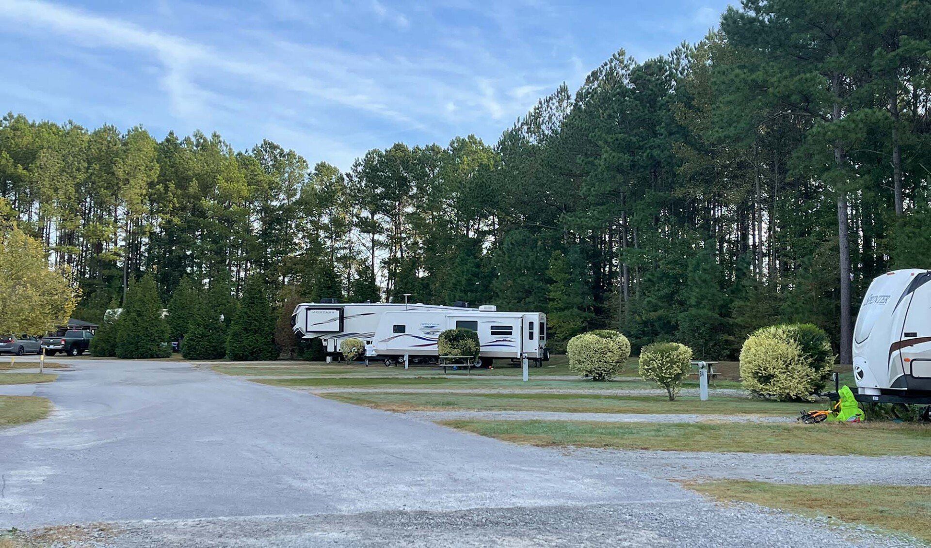 spacious roads at the rv resort at carolina crossroads, roanoke rapids, nc
