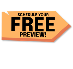 An orange sign that says schedule your free preview