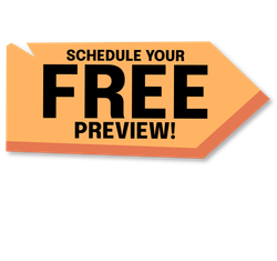 An orange sign that says schedule your free preview