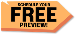 An orange sign that says schedule your free preview
