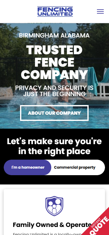 A website for a trusted fence company in birmingham alabama